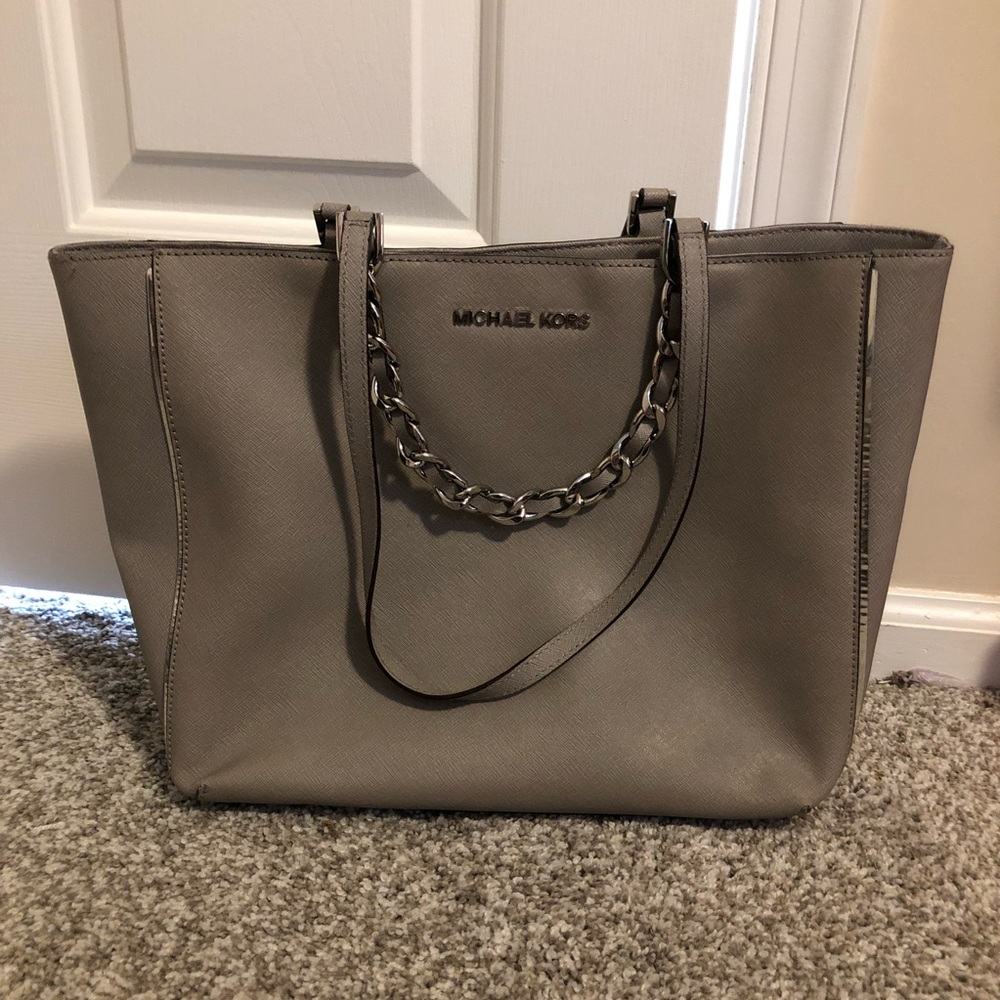 Michael Kors gray and silver purse
